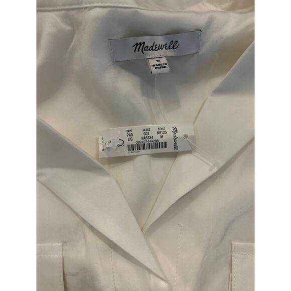 Madewell Silk Drapey Patch-Pocket Sleeveless Shirt lighthouse Medium - Picture 7 of 7